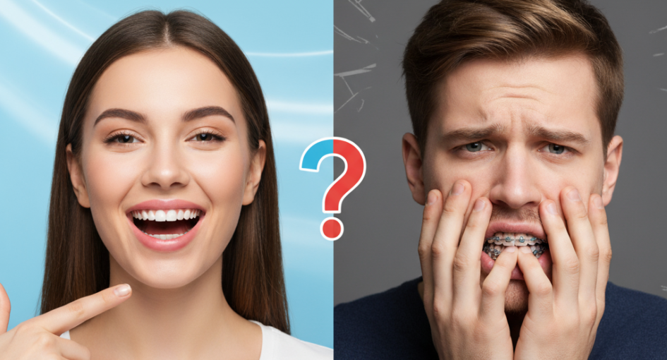 clear aligners vs traditional braces . best dental clinic in palakkad